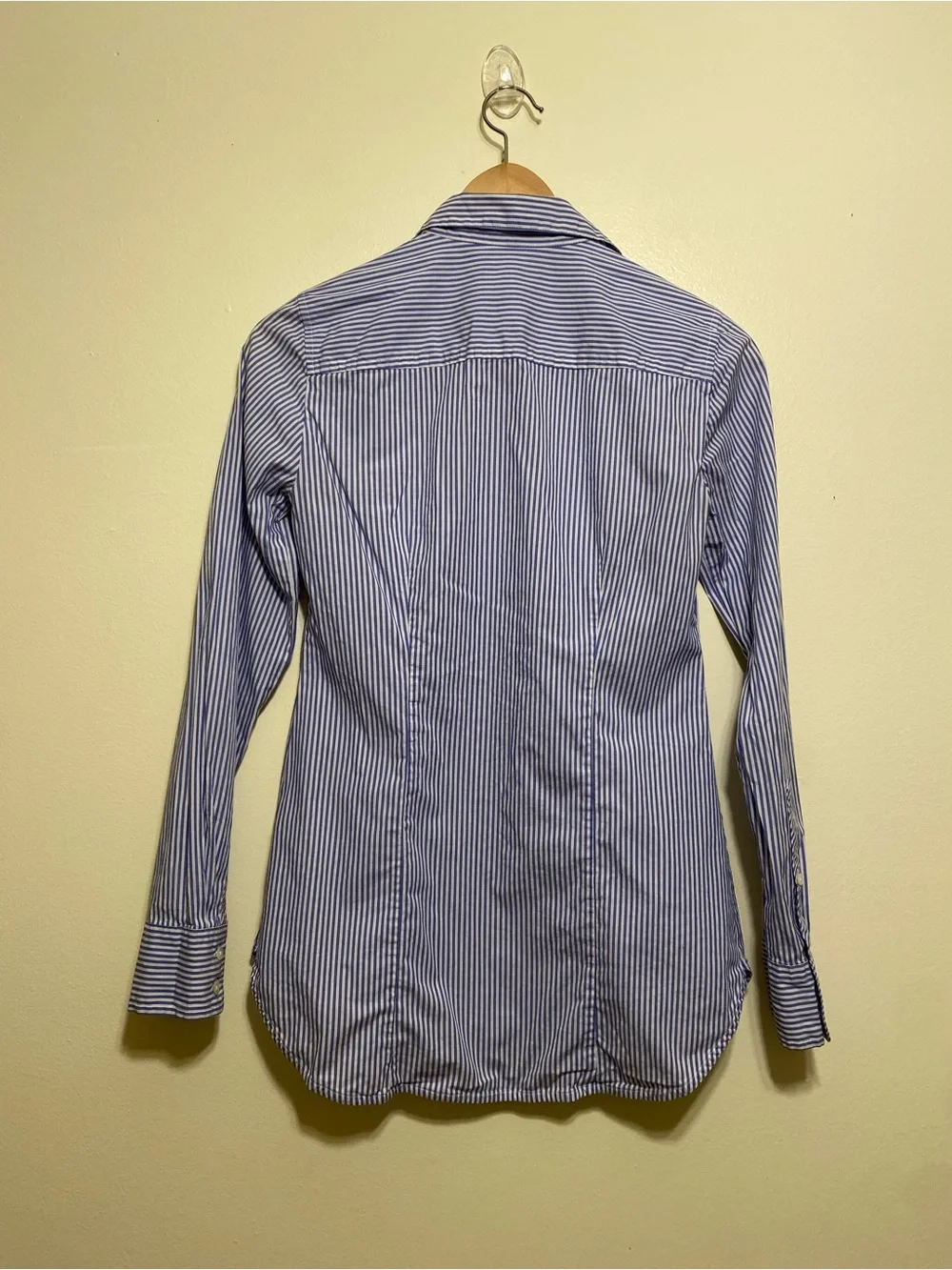 J. Crew Classic Blue and White Stripe Button-Up Shirt. Size 00. Style C9321